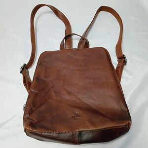 Wild West Tan Leather Backpack
